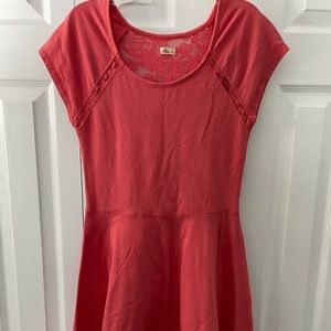 Coral Hollister Lace skater dress